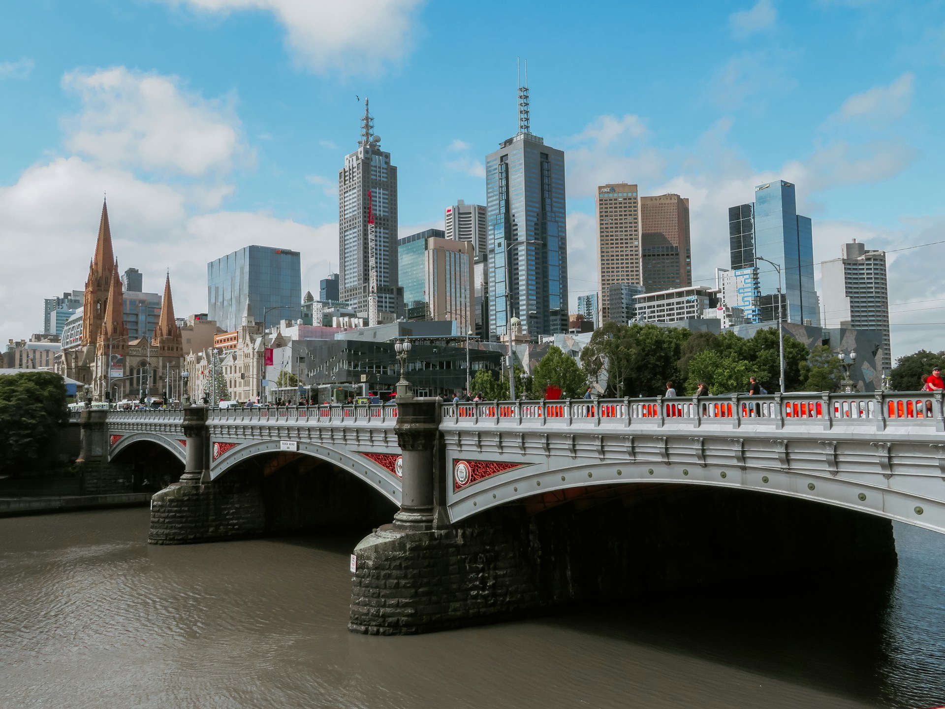 Melbourne CBD skyline over Yarra River